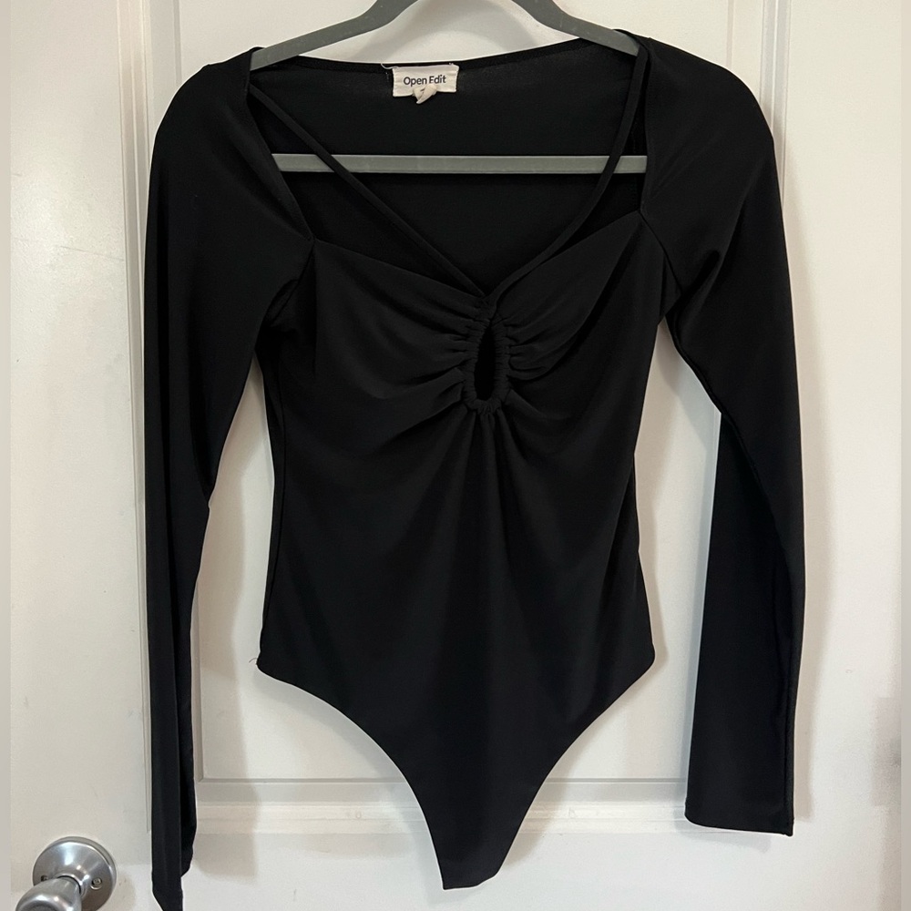 Open Edit Black Keyhole Bodysuit